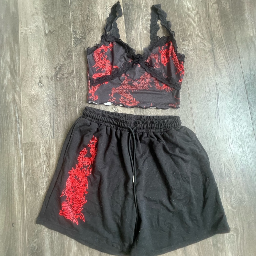 shein tank and short set